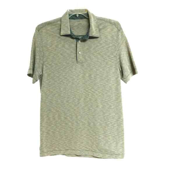 Van Heusen Mens Polo Shirt Large Heather Green Short Sleeve Casual Golf Top - Picture 1 of 11